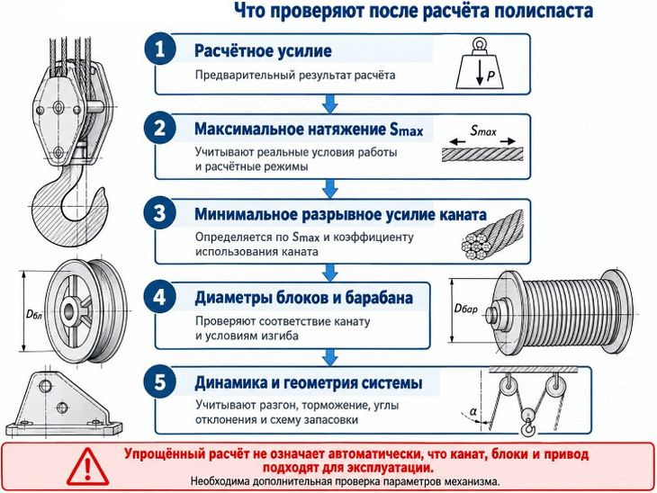 Проверка полиспаста